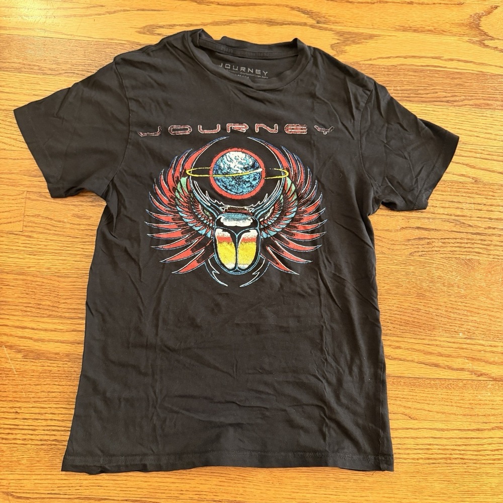 Journey Departure Album Art Band Logo size Small Black T Shirt